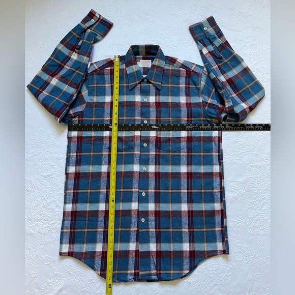 Vintage Sovereign Plaid Cotton Heavy Flannel Button Up Shirt Large Tall - Picture 4 of 9